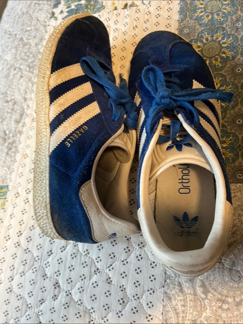 adidas Gazelle Suede Sneakers in Navy and White